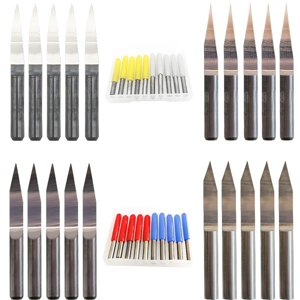 CESFONJER 20個の超硬PCB彫刻ビットCNCルーター彫刻ビットツールセット0.1mm 10...