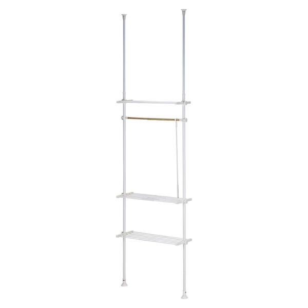 武田コーポレーション 衣類収納・つっぱり棚・壁面収納 ホワイト 50~80×27×200~270cm...