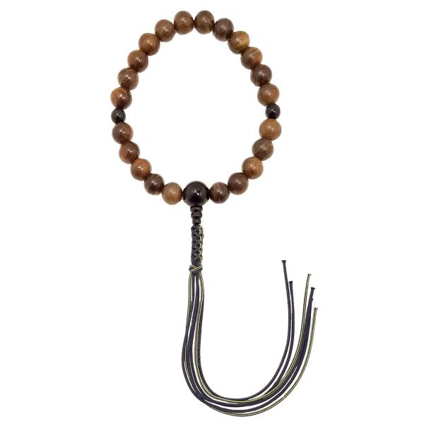 土屋念珠店 京念珠 男性用 モント数珠 緑檀 青トラメ石入 正絹房 桐箱入 -浄土真宗用- 玉の色:...