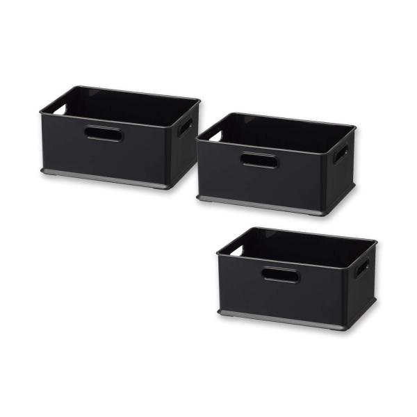 サンカ インボックス 「カラーボックスにぴったりフィット」する収納ボックス Sサイズ ブラック (幅...