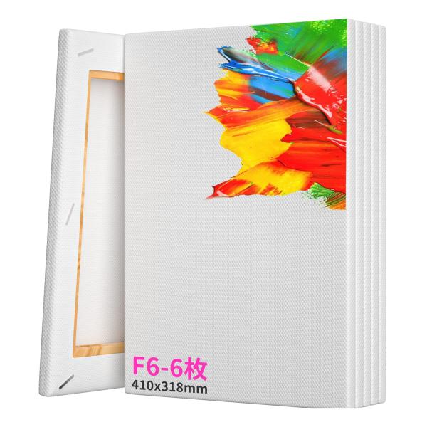 【6枚/セット】キャンバス 張りキャンバス F6 油絵 キャンバス 画材 画布 油絵 絵画 410x...
