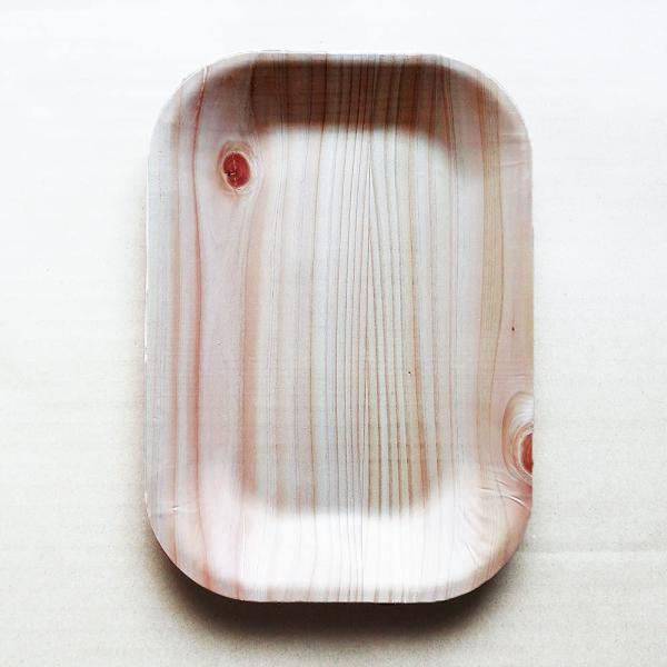 KIZARA 角皿 8枚 紙皿の様な木皿 (#1 スクエア) 使い捨ての皿 経木の皿