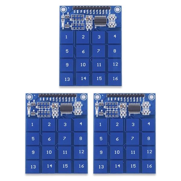 Ren He 3個セット TTP229 16チャンネル 静電容量式 タッチスイッチ デジタル テンキ...