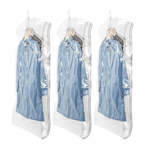 CLEVHOM 圧縮袋 吊るせる衣類圧縮袋 135 x 70cm 3枚入 吊り下げ 真空バッグ カビ...