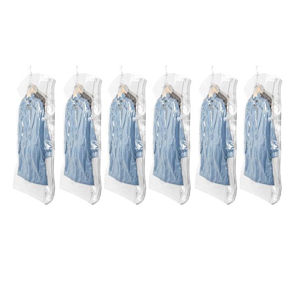 CLEVHOM 圧縮袋 吊るせる衣類圧縮袋 135 x 70cm 6枚入 吊り下げ 真空バッグ カビ...