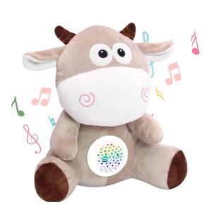 ロボットプラザ(ROBOT PLAZA) 寝かしつけ ぬいぐるみ おもちゃ 3歳 プラネタリウム メロディー 心音 (ウシ)