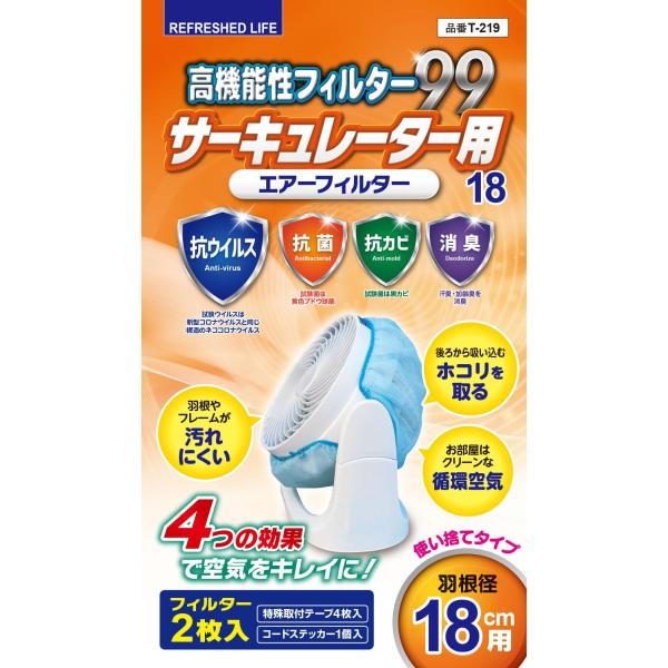 (株)日本デンソー サーキュレーター 羽根径18cm用 エアーフィルター 2枚入 左右２点で固定 H...