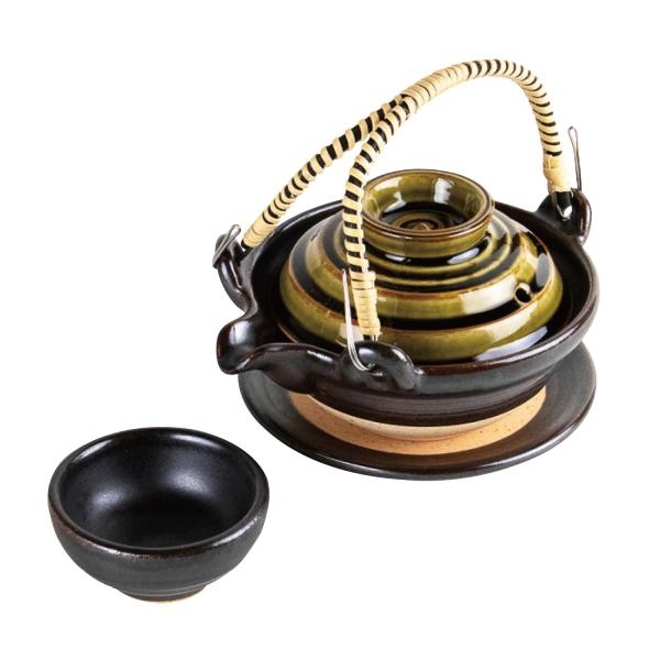 土瓶蒸し 器 直火 対応 有田焼 織部 茶黒緑オリベ 土瓶むし 170ml 食器 日本製