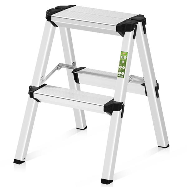 RIKADE 脚立2段 梯子 アルミ 脚立 折りたたみ ミニ 軽量 きゃたつ 踏み台 軽量 安全 ス...