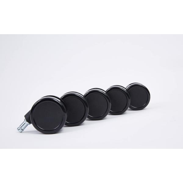AKRacing ゲーミングチェア用 双輪キャスター PU(ポリウレタン)製 ブラック 5個セット