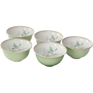 香蘭社 蘭のひびき 湯呑セット 5個 有田焼 日本製 内側に描かれた気高く美しい蘭の花 爽やかなフレ...