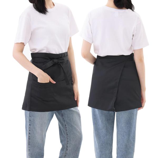 [Maifunn] メンズシェフエプロン 腰下エプロン 女性用 ショート 腰巻きスカート カフェ サ...