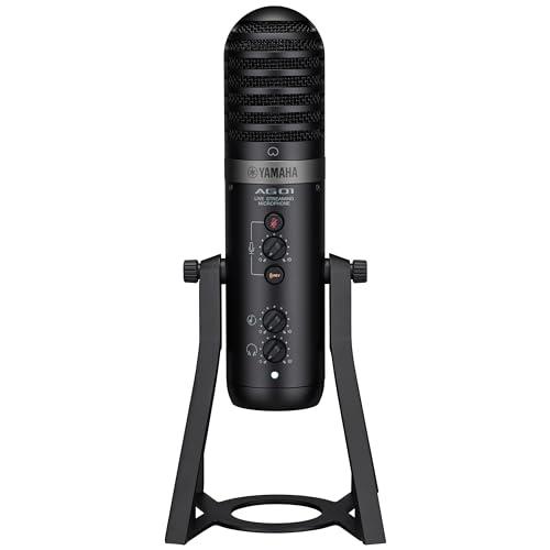 ヤマハ YAMAHA ライブストリーミングマイクロフォン マイク一体型 USBマイク ブラック AG...