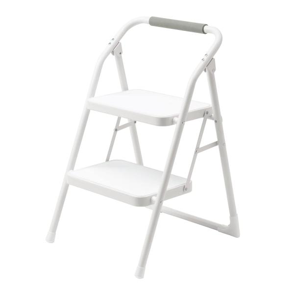 イーサプライ 脚立 折りたたみ 2段 踏み台 ステップスツール 持ち手付き 耐荷重150kg スチー...