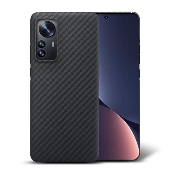 Xiaomi 12/12X 保護バンパーケース用の超薄型軽量アラミドカーボンファイバーケース (Fo...