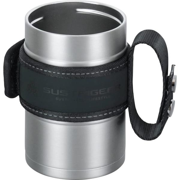 和平フレイズ 冷たさ持続 缶クーラー 350ml シルバー タンブラーとしても使える 持ち手ベルト付...