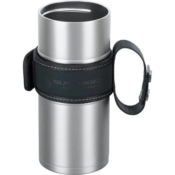 和平フレイズ 冷たさ持続 缶クーラー 500ml シルバー タンブラーとしても使える 持ち手ベルト付...