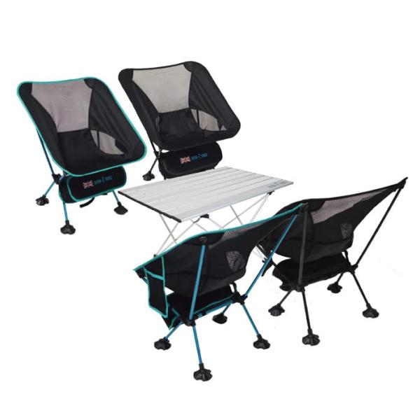 レイトンハウス アウトドア テーブル&amp;チェア5点セット コンパクト ローチェア ロールテーブル キャ...