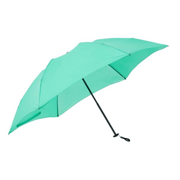 るるぶ 婦人 無地テフロン加工 超軽量 ミニ折傘 50cm×6R グリーン HU1750KBD