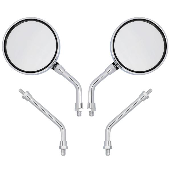 【Deepa】Z2対応 ショートミラー メッキ ステー2種類 左右セット 正ネジ M10 GS400...