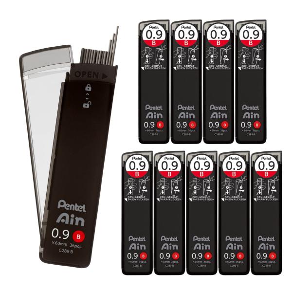 ぺんてる シャープ芯 ぺんてるアイン 0.9mm B 10個 C289-B