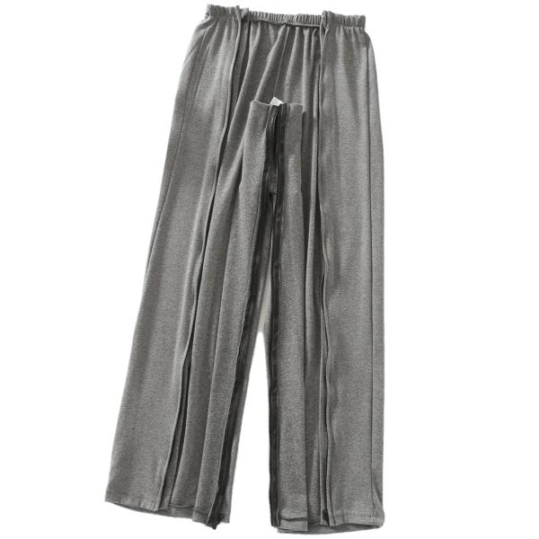 [まごころケア] 介護用ズボン 綿100％ 通年用 フルオープンパンツ ファスナーズボン 両脇全開ズ...