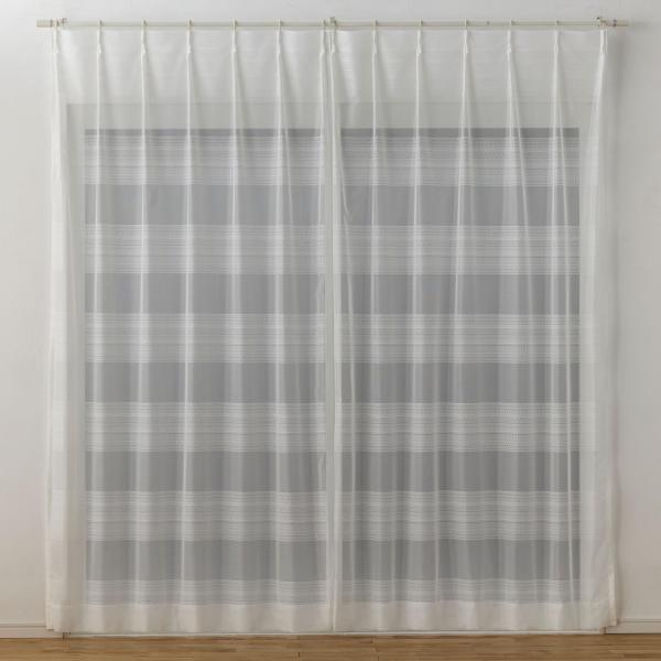スミノエ(Suminoe) レースカーテン ナチュラルホワイト 100×198cm ローヌ 洗える ...