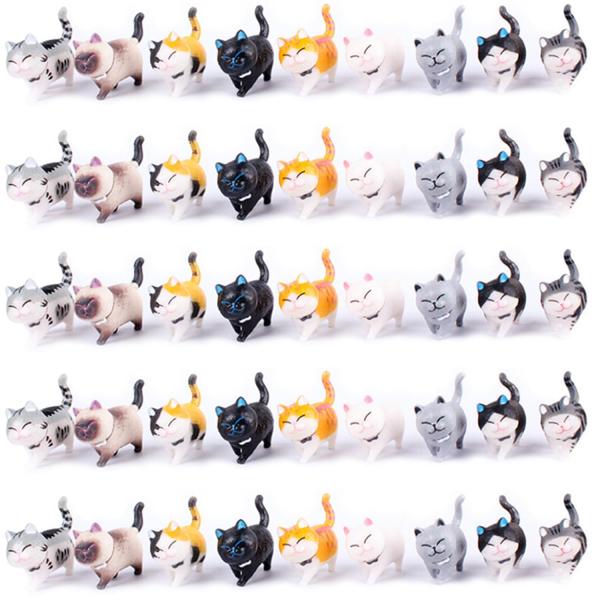 AAGWW 働物フィギュア 猫 フィギュア 子猫玩具セット ミニトイ フィギュア 猫キャラ 誕生日 ...