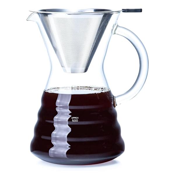 ポカロティー コーヒーサーバー 耐熱ガラス 500ml 紙コーヒーフィルター不要 おしゃれドリップ珈...