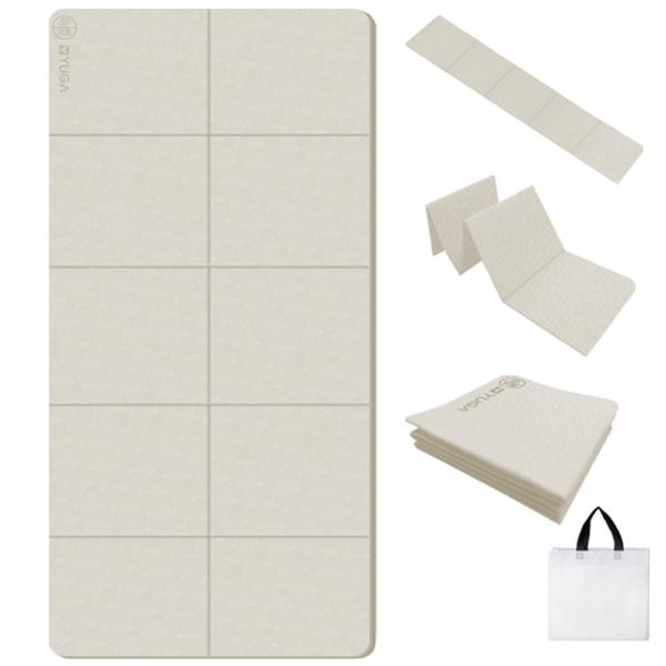 RustuenYUGA ヨガマット 折りたたみ 幅広 80cm 厚め 8mm TPE素材 トレーニン...