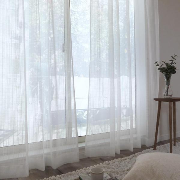 [カエイレース] デザイン レースカーテン 2枚組 【 日本製 144サイズ】ランダム調の繊細な ア...