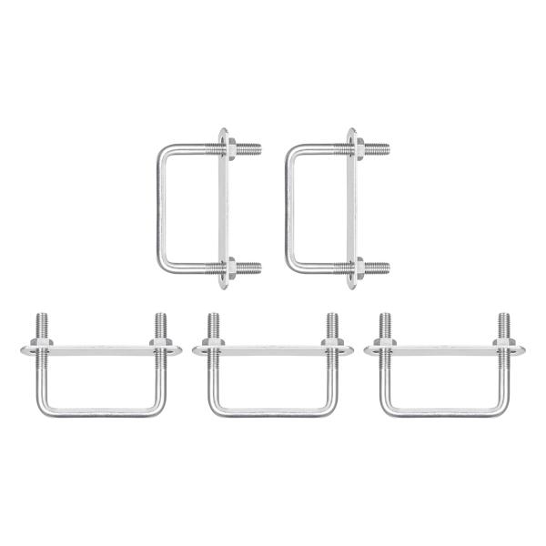 DTGN M8x65x65mm（ネジ径x幅x長さ）スクエアUボルト 5個セット トレーラーパイプ 交...