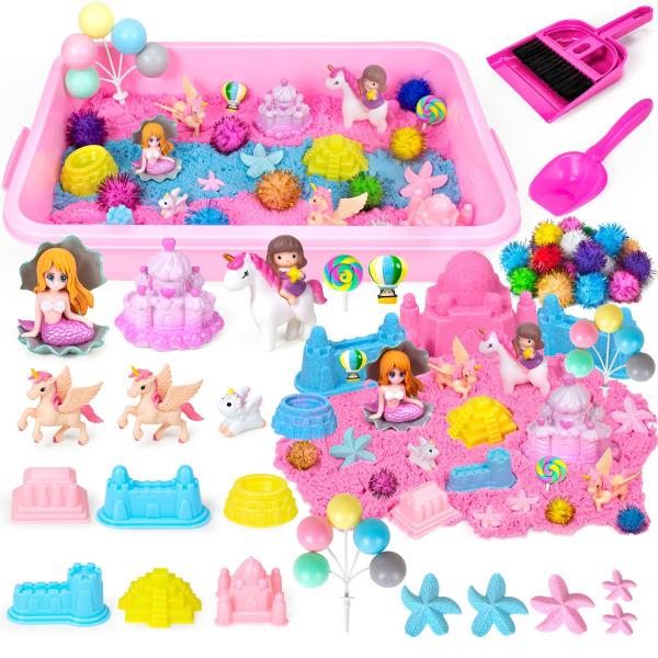 砂遊び セット 砂場 おもちゃ 子供 砂粘土 収納ボックス サンドボックス 室内 屋外兼用 ピンクシ...