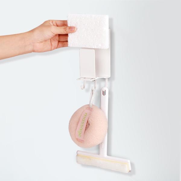 SAIIKEYO マグネットバスルームクリーニングツールホルダー ホワイト お風呂掃除収納 スポンジ...