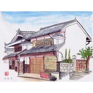 絵画 インテリア 玄関 アート 水彩画 徳島県脇町うだつのある家 絵画 インテリア 玄関 アート 水彩画 徳島県脇町うだつのある家