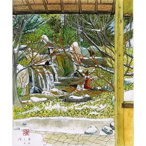 絵画 インテリア 玄関 アート 風景画 芭蕉 笈の小文11 名古屋白鳥公園2