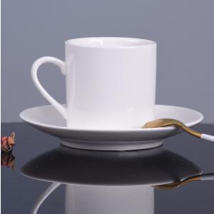 カップソーサー セット 200ml 白磁 陶器 ポーセラーツ 円筒型 マグカップ風 おしゃれ カフェ コーヒーカップ ティーカップ 強化磁器の商品画像