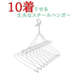 10連式洗濯ハンガー ピンチハンガー 物干しハンガー   ステンレス より軽い スチール製 物干しハンガー｜nishida