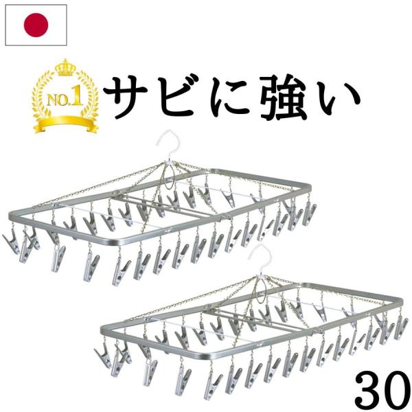 ピンチハンガー 2個セット 30ピンチ  ステンレス より軽い スチール製   室内干し 洗濯用品 ...