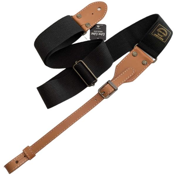 LIVELINE 国産アコーステックギター用ストラップ　本革 ブラック LSA2600シリーズ