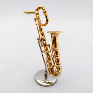 ミニチュア楽器（フィギュア）アルトサックス カラーゴールド 金属 1/6