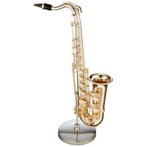 ミニチュア楽器（フィギュア）アルトサックス カラーゴールド 金属 1/6