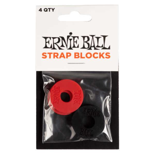 ERNIE BALL ストラップブロック 4パック P04603 ブラックとレッド　ギターストラップ...