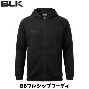 BLK BBフルジップフーディ ラグビー パーカー アウター フルジップ 綿100％ トップス 練習 移動着 ブラック S〜7XL BJ25BBFZHBK