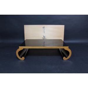 輪島塗 乾漆椿蒔絵蒔絵 座卓 (座敷机) □浜高悦郎 : 西川美術ショップ