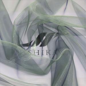 シャイニーシャンブレーオーガンジー （13890N） 色番:12 アイスグリーン×ダークバイオレット　衣装 　舞台衣装　 装飾小物 向け