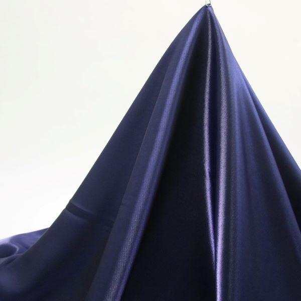 メタリックシャンブレーサテン （#526N）　色番号：19 ネイビー　中厚サテン 生地　ドレス、スカ...
