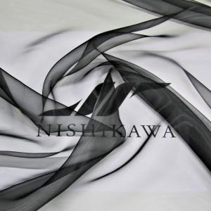 オーガンジー　マイクロオーガンジー (MR10423)　色番号FBK　ブラック　ストール、ドレス、光沢ある衣装用｜nishikawa-tex1211