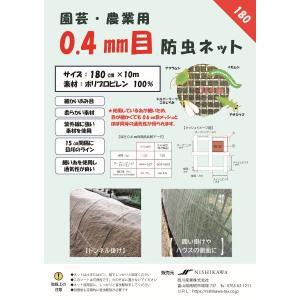 防虫ネット　0.4 mm 目 180cm×10ｍロングタイプ　園