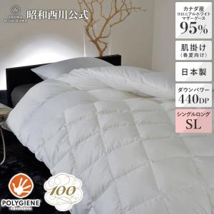 羽毛布団 シングル ポーランド ホワイトマザーグース CH92534 ブルー 羽毛布団 二層式 シングル ポーランド産ホワイトマザーグース95